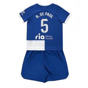 Maillot de foot Atletico Madrid Rodrigo De Paul #5 Extérieur enfant 2023-24 Manches Courte (+ pantalon court)